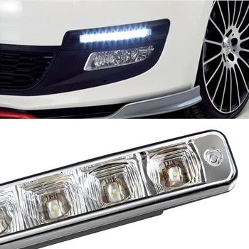 1 чифт led автомобилни дневни светлини DRL Super Bright 5 светодиода универсален автомобил-оформление на външния източник на светлина автомобили, фарове за мъгла