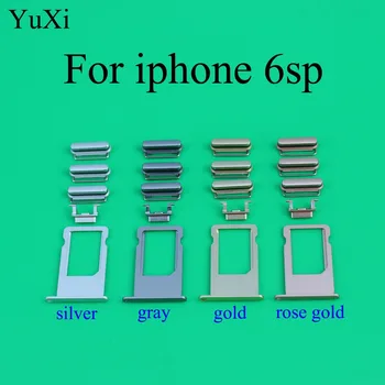 Yuxi New Sim Card Tray For iPhone 6 6S Plus Volume Vibrate Key Switch Power Lock Side Бутон Set корпус резервни части