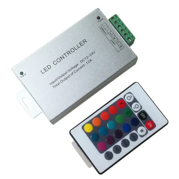 RGB LED Light String Dimmer RF Wireless Remote Controller Aluminum 28 Key 12-24V