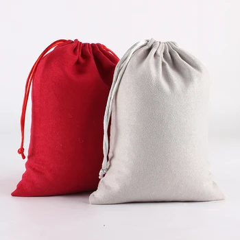 5 бр./лот 15*20 см 6 цвята, високо качество двойна велур голям шнур чанта производител на Едро за опаковане на бижута в чанта