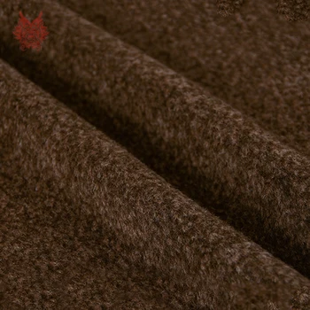 Американски стил луксозен кафяв алпака вълнена кърпа за зимата козината е дебела алпака вълнена кърпа ролки плат stoffen за шиене SP4777