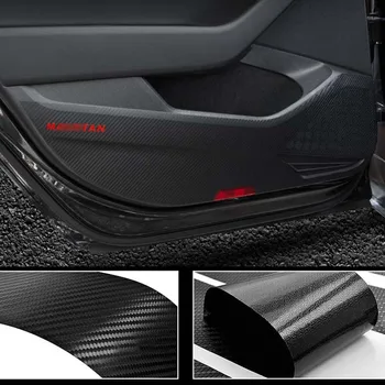 Ipoboo 4шт нов интериор въглеродни влакна врати страничния ръб на Анти-kick Защита Pad стикер за Toyota Prado 2010-