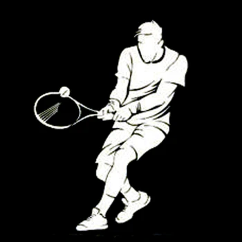 12.6 CM*17.2 СМ мода тенисист Спорт Vinyl стикер на автомобила черен / сребрист S9-0412