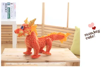 малка творческа плюшен китайска играчка дракон tranditional red Chinese dragondoll подарък от около 40 см
