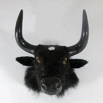 Simulation сладко black bull head 30x32x18cm model polyethylene&furs бул model home decoration props ,model gift d396