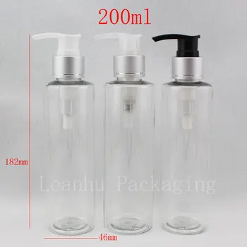 Празни пластмасови бутилки помпа лосион 200 мл празни с алуминиева опаковка шампоан разпределител, прозрачна пластмасова бутилка за течен сапун