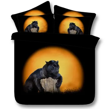 Луната животно Черни пантери одеяло спално бельо Пантера пухени комплект чаршаф кърпи завеси на супер поп кралицата размер на 5 бр.