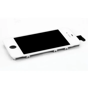 ET-Super 1бр За iPhone 4S LCD сензорен дисплей за iPhone 4S Digitizer Display Assembly допълнителен инструмент и закалено стъкло
