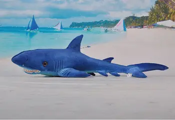 мека играчка плюшен карикатура акула играчка плюшен голям 110 см, тъмно-синя акула хвърли възглавница подарък за рожден ден b0353