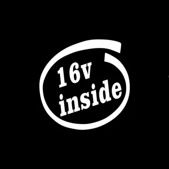 15. 5X15. 5CM 16V INSIDE Fast Speed Turbo Смешни Рибка Decals Car Sticker Car-styling Accessories S8-0804