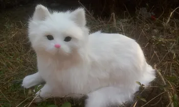 голяма имитация на котки полиетилен и козината зад бялата котка модел подарък от около 30x16x16cm174