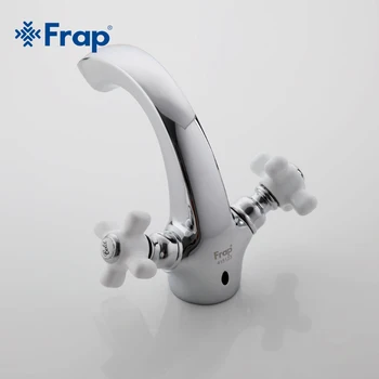 Frap лешник хром BrassTwo-дръжка за тоалетна мивка с кран за топла и студена преминете изолирани кранове F1018