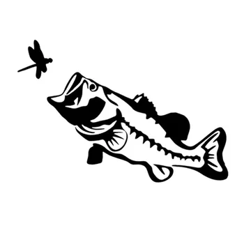 16 * 10.8 CM риба! Водно конче голям бас риба стикер на автомобила украса на тялото творчески карикатура етикети C4-0814