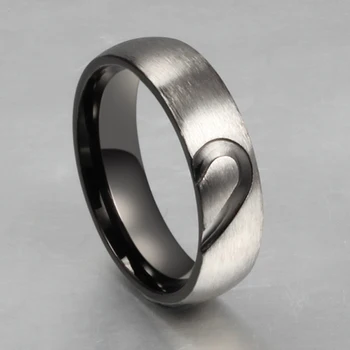 Обещанието пръстен за жени и мъже от неръждаема стомана любовник годежен пръстен любов Сърцето дизайн титановое пръстен, подарък за приятелка на приятел