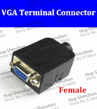DB15 VGA женски 3 броя 15 пинов конектор повреда клеми гайка тип направи си САМ конектор