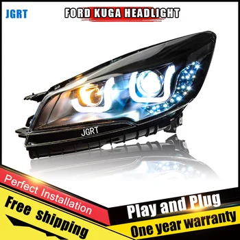 2 елемента стил на колата led светлини за Ford Kuga 2013-за Kuga главоболие фенер LED DRL обектив двоен Лъч H7 HID xenon bi xenon лещи
