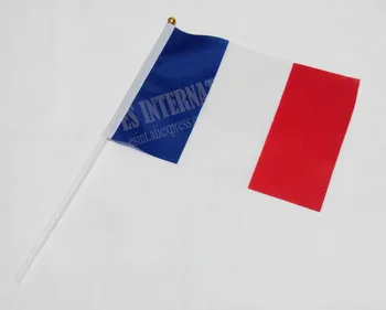 Франция ръчно национален флаг ръчно флаг 14*21см полиестер малък размер, плаващи под знамето обичай ръчно американски флаг
