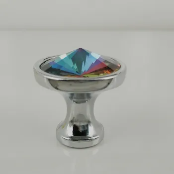 Цветни кристал стъкло дръжка на шкафа врата копчето един отвор 30 мм дръжка на шкафа и химикалки