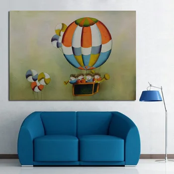 Нов дизайн на декоративни маслени картини и художествени картини с високо качество концерт в горещ въздушен балон на стикери за стена начало декор