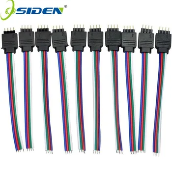 100шт 4pin RGB led конектор кабели мъжки женски конектор кабел за 3528/5050 RGB led ленти 4Pin мъжки конектор ленти