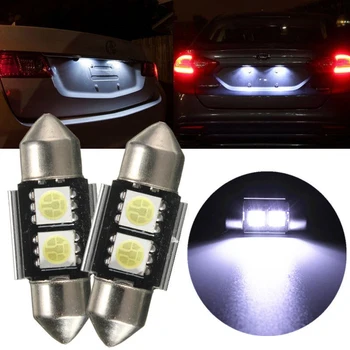 2 броя кола LED SMD ксенон бяло, без грешки венец-31мм 6418, C5W, 6411 интериор четене купол регистрационен номер на багажника електрически крушки лампи