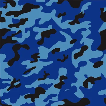 Jumbo Blue Camouflage Рибка Film Wrapping Elite Blue Camo Car Рибка Roll Bubble Free For Vehicle Decal Size:1.50*30m