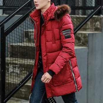 Зимните паркове мъжки ежедневни плътен цвят ветроупорен топло яке 2018 мода нов мъжки Slim Fit високо качество с цип палто размер М 3XL