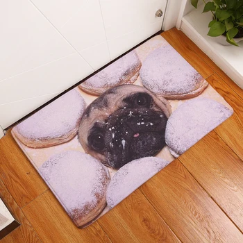 Нов Мопс куче печат килим подложки против хлъзгане подложка за бебета животни Мопс предната врата на мат килим 40*60 см/50 * 80 см