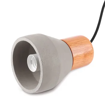 Скандинавски минимализъм с ретро дървена цимент окачен лампа E27 основата на лампата промишлен таван окачен бетон лампа