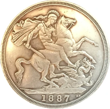 Безплатна доставка Великобритания 1887 1 Краун-Виктория 2-аз портретна копие монети