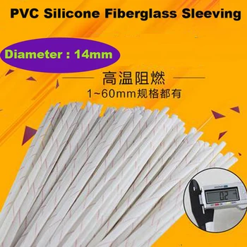 Високо качество на 10 м/ Лот от Фибростъкло за висока кабел ръкав 14 мм, 2.5 КВ сгъсти изолирани PVC силиконови фибростъкло ръкав