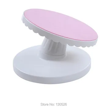 Торта визьор украса на базовия инструмент въртяща се маса, кръгла платформа въртящи въртящи торти щанд плоча инструменти кухненски принадлежности