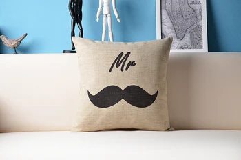 Mr & Mrs хвърли pillow cover capa de almofada No Inner