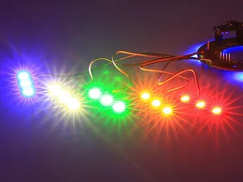 10 бр / пакет RCTIMER SkyLight 5 Color LED Light кабел за FPV състезателни търтеи, поддръжка на 3-6S LiPo SL01