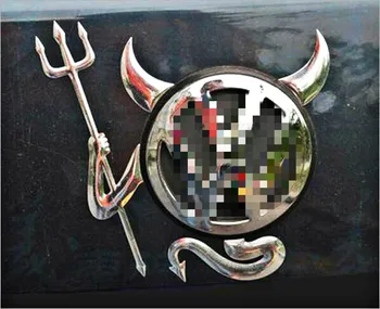 Aliauto Car-Styling Смешно 3D Car Stickers PVC Devil tail logo stickers for Volkswagen, Skoda Nissan Benz, Toyota, Chevrolet Cruze