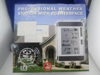 Професионална безжична метеорологичната станция за връзка с PC, прогноза за времето, скоростта на вятъра, сензор за дъжд