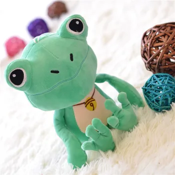 Кандис ти! супер сладки плюшени играчки с големи очи улыбающаяся жаба зелени жаби малката кукла момиче децата рожден ден, подарък за Коледа, на 25 cm 1бр