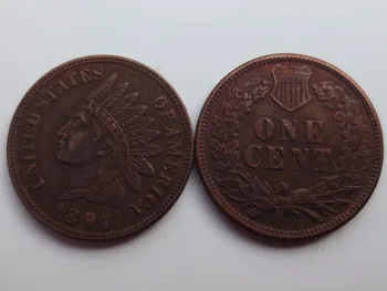 Дата 1897 Индийски главоболие цент копие на монети - високо качество