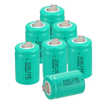 Силата на анмаса! високо качество 7 бр комплект Ni-Cd 36g 4/5 Sub Sub C 1.2 V акумулаторна батерия 1400mAh раздела-зелен