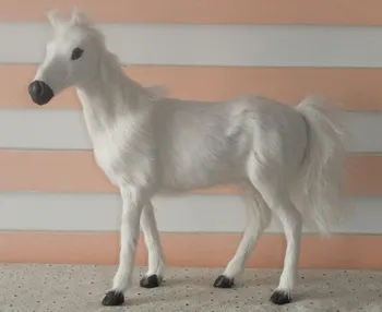 нова имитация на бял кон играчка кожа и реалистична модел на коня конят е животно, кукла подарък от около 28x25cm
