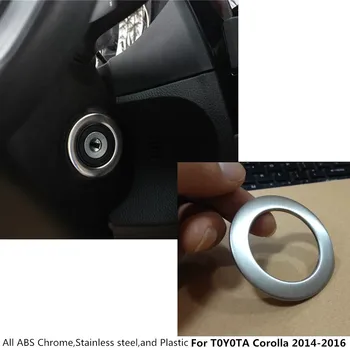 Автомобилна лампа от неръждаема стомана key start engine Engine Start Stop Ignition Key Ring frame 1бр За Toyota Corolla Altis 2016