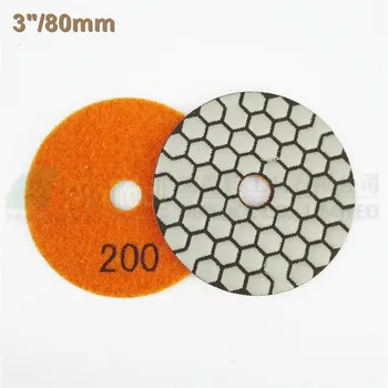 DIATOOL 7pcs 3inch #200 Diamond Dry Polishing Възглавничките Resin Bond гъвкави шлифовъчни дискове за гранит, мрамор, керамика