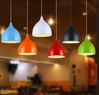 A1 многоцветен полусферический сферична алуминиева окачена лампа хол ресторант бар хотел пот на тънки висящи лампа Z10