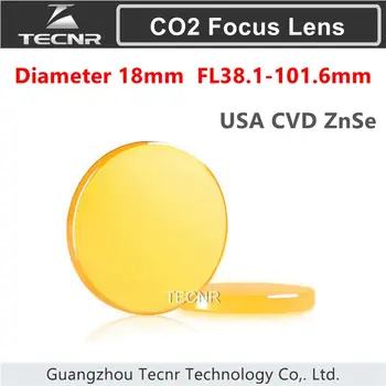 САЩ ИЗРАВНИТЕЛНИТЕ ZnSe Co2 лазерен фокус обектив диаметър 18 мм FL 38.1-101,6 mm 1.5