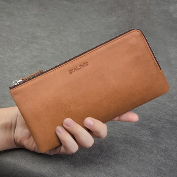 QIALINO 2016 чанта-портфейл за iphone 6 & 6 плюс ръчно изработени от естествена кожа калъф за iPhone 6s / 6s, плюс слот за карти 4,7 / 5.5 инча