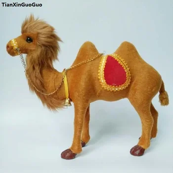 моделиране на камила голям 33x25 см твърд модел играчки полиетилен и изкуствена кожа Camelus bactrianus занаяти дом декорации подарък s1206