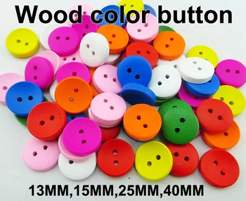 100 бр 13-40 мм смесени боядисване на дървени копчета 2 дупки палто, ботуши шевна облекло аксесоар марка бутон MCB-800a