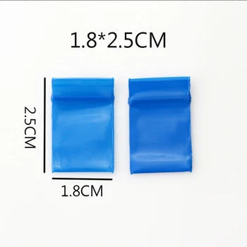 Добър Qulaity, размер:1. 8x2. 5cm, 1000pcs / лот, син цвят, с цип найлонова торбичка, Ziplock найлонова торбичка, пластмасови опаковки на пакета