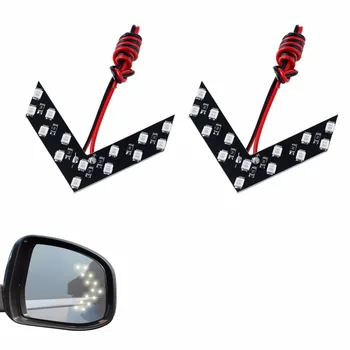 GEETANS 20PCS 14 LED 3528SMD Arrow Panels Car Side Mirror Turn Signal Indicator Sequential 5 colors Flash Lamp-Light wholesale E