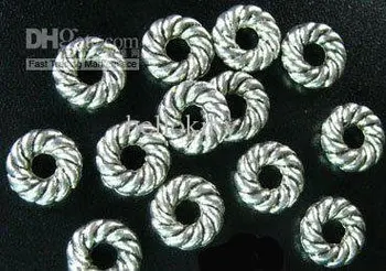 1350шт Тибетски сребърен обрат пръстен връзки 8 мм A230